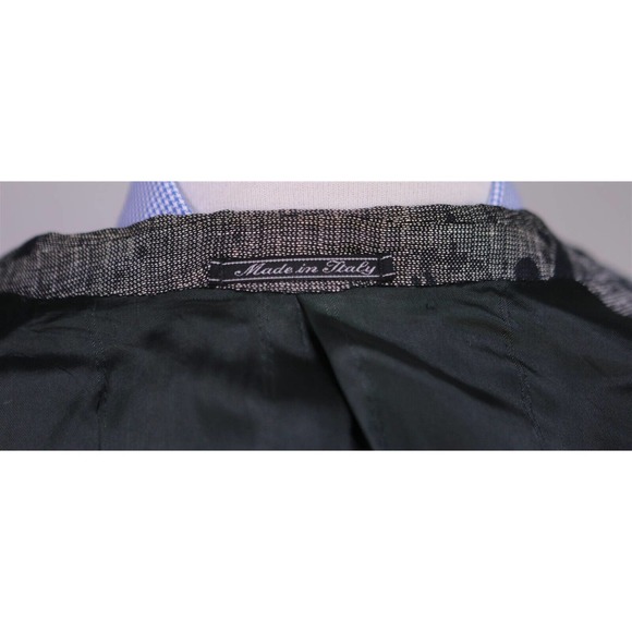 Gianni Versace Vintage 80's-90's Gray Numbers Cotton-Linen Oversize Blazer 40-42 - Picture 9 of 10